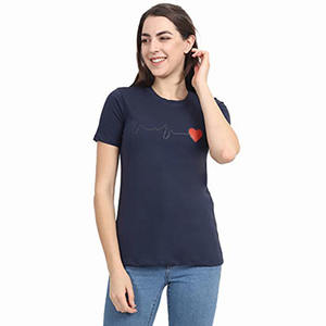 Camisetas de servicio OEM para dama Color gris Medias mangas Regular Fit O Cuello Slim Fit Camisetas de algodón - Product Image 5