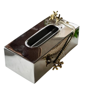 Caja de pañuelos de Metal dorado creativo vendedor caliente Decoración elegante para el hogar y la Oficina con adornos de cristal precio bajo - Product Image 5