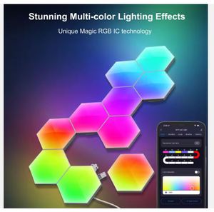 Lampada da Parete LED 3D Moderna per Camera da Letto, Illuminazione Ambientale RGB per Soggiorno, Controllo Smart tramite App, Luce Notturna Magica - Product Image 3