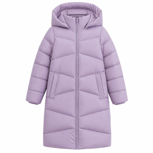 Chaqueta Larga Acolchada con Capucha para Mujer, Impermeable, de Poliéster, Informal, para Invierno, con Logotipo Frontal - Product Image 1