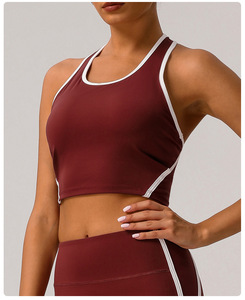 เสื้อกล้ามเว้าหลังสำหรับผู้หญิงเสื้อกล้ามสำหรับออกกำลังกายโยคะฟิตเนสเสื้อครอปแขนกุดสำหรับฤดูร้อน - Product Image 4