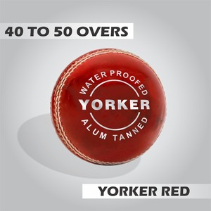 Pick 6 KC ENTERPRISES Yorker Red Leather Cricket Balls Peso 156gm-160gm Mejor calidad Estándar internacional ALUM Tannde - Product Image 3