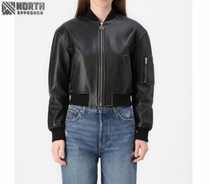 100% chaqueta de cuero auténtico para mujer nueva chaqueta de cuero genuino de moda informal y elegante en embalaje Premium chaqueta de cuero personalizada - Product Image 1