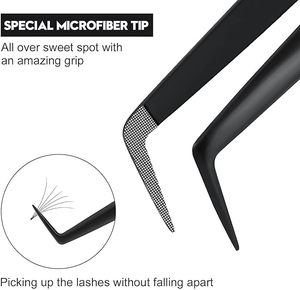 Pinzas Profesionales Internacionales de Acero Inoxidable para Extensión de Pestañas OEM Revamp, Punta de Fibra de Plasma, Empaque con Logotipo Personalizable - Product Image 5