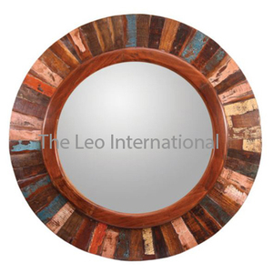 Miroir mural moderne pour la maison, design géométrique, miroir en aluminium plaqué or, métal durable - Product Image 4
