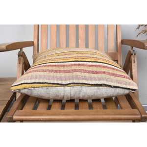 Beige Kilim Wool <b>Pillow</b> 18x18 Inch Luxury Accent <b>Pillow</b> Vintage Fluffy Print Pattern Woven <b>Feather</b> for Bedding for Christmas - Product Image 5