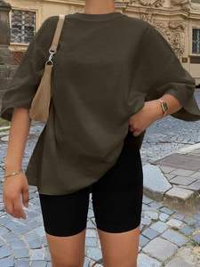 Venta al por mayor de calidad superior Casual Slim Fitted Mujeres Camisetas Moda Plain manga corta Camiseta de las mujeres - Product Image 5