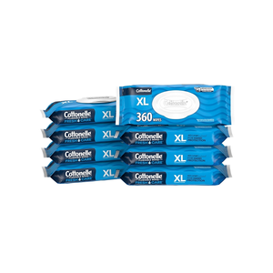 Lingettes humides jetables Cottonelle XL, lingettes pour adultes grandes, 8 paquets à couvercle rabattable (45 lingettes par paquet, 360 lingettes jetables au total) - Product Image 1