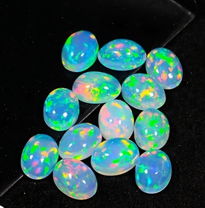 อัญมณีโอปอลทรงหลังเบี้ยโอปอลอัญมณีทรงวงรีหินโอปอลอัญมณีสีรุ้งแบบหลวมเรียบเรียบสีขายส่ง - Product Image 4