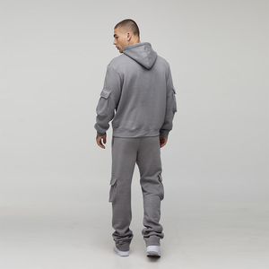 Survêtement cargo unisexe 2 pièces avec capuche Taille XL Jogger Cargo Pants Gray Color Winter Wear Sweat Suits - Product Image 2