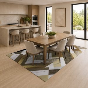 Tapis de salon en chenille antidérapant, imprimé numériquement, lavable en machine, beige et marron, style moderne et vintage, vente en gros, modèle LXDP-0863 - Product Image 4