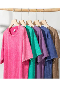 Camiseta de algodón transpirable y ligera para hombre, ropa de calle ajustada lavada con ácido con logotipo personalizado - Product Image 5