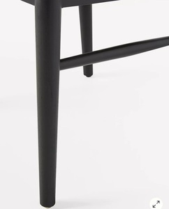 Chaise de salle à manger en bois naturel massif avec finition noire mate fabriquée à la main et silhouette minimaliste, artisanat artisanal - Product Image 6