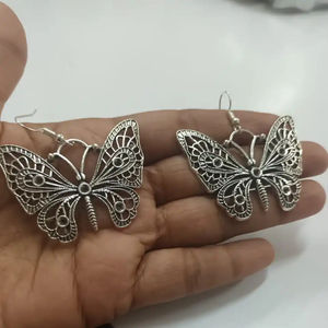 Tranding <b>Butterfly</b> Hoop Oxidised Ethnic Gold Plated Multi Color Pearl Cluster Drop Earring Inspired Fashion Jewelry - Product Image 1