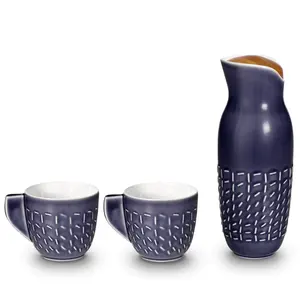 Acera Liven Footprint Carafe Set Cup With Handles Ceramic Tumblers Set Crafted With Beautiful Designs