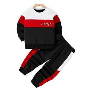 Conjunto de chándal de sudadera de color sólido para niños Chándal de chándal en blanco para niños y niñas - Product Image 1