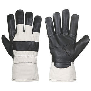 Guantes de seguridad de cuero con forro suave para uso industrial y en talleres Material resistente al desgaste y protector contra el calor - Product Image 1