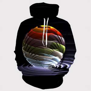 Pakistan Best Geometric 3D Printing <b>Hoodie</b> Casual Long-sleeved Sweatshirt <b>Hoodie</b> Male Street Shot Steel Ball <b>Hoodie</b> - Product Image 3