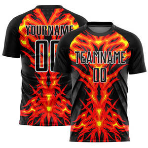 เสื้อฟุตบอลแบบซับลิเมชั่นสั่งทำขายส่ง น้ำหนักเบา แห้งเร็ว ระบายอากาศได้ดี ผลิตจากโพลีเอสเตอร์ 100% แขนสั้น ชุดฟุตบอลแบบ unisex - Product Image 3