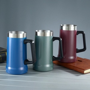 Tasse à bière <span class=keywords><strong>de</strong></span> 24 oz en acier inoxydable 304 avec poignée, grande capacité, double paroi, gobelet isotherme en vrac avec flacon à bière sous vide, logo <span class=keywords><strong>personnalisé</strong></span> - Product Image 6