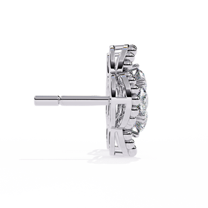 Boucles d'oreilles uniques en or 18 carats avec diamants de laboratoire, tendance, en or rose, blanc et jaune, bijoux en or 14 carats (matière principale) - Product Image 2