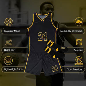 Haut en maille athlétique respirant pour hommes, ensemble de maillots de basket-ball pour adultes, 3 pièces, kit de maillots de sport - Product Image 5