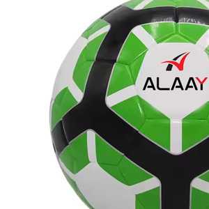 Alaay Official Size 5 Soccer Ball Hot Selling Thermo Bonded Green <b>White</b> PU Official Size 5 Soccer <b>Football</b> - Product Image 4