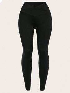 Vêtements de sport personnalisés avec logo, pantalon de yoga taille haute pour femmes, legging de sport pour la gym, legging de yoga qui remonte les fesses, spandex/polyester, séchage rapide - Product Image 3