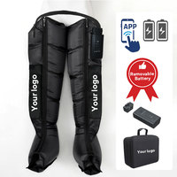 Masseur de jambes, bottes de compression gonflables, télécommande sans fil, 5 modes, batterie rechargeable pour la circulation et la récupération musculaire