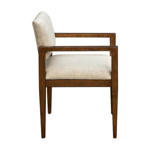 เก้าอี้รับประทานอาหารที่วางแขนแบบทันสมัยโครงไม้สักแข็งพร้อมที่นั่งและพนักพิงสำหรับบ้านสวนอพาร์ทเมนต์วิลล่าสำหรับใช้ในคลังสินค้า - Product Image 3