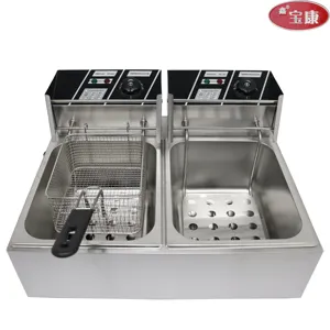 Bán hàng nóng 6L + 6L tăng gấp đôi bảng Top điện nồi chiên sâu thiết bị nhà bếp Thương mại Nồi chiên - Product Image 4