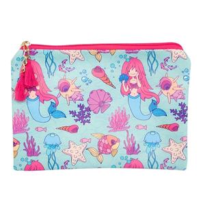 Estuche con cremallera de lona de algodón orgánico con logotipo personalizado Estuche de cosméticos de belleza portátil ecológico Patrón de caramelo para estuche de maquillaje de artículos de tocador - Product Image 3