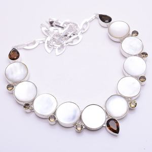 Sterling Silver Custom <b>Necklace</b>, Natural Dendrite Opal Gemstone Jewelry, Statement <b>Necklace</b> - Product Image 4