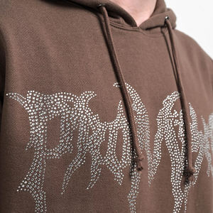 Sweat à capuche en strass de couleur personnalisée, tissu doux, fabrication en usine, sweat à capuche en strass durable et décontracté - Product Image 6