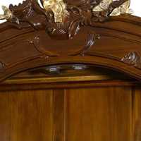 Armoire moderne en teck massif, fabriquée à la main, avec miroir et portes sculptées, pour appartement, hôtel, maison.