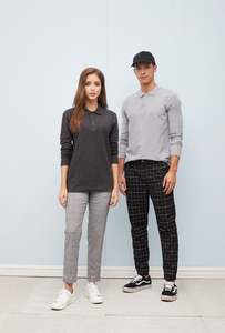 LEFONSE Polo liso Manga larga Algodón Poliéster 210 gramos Transpirable Slim Fit Unisex O-cuello - Product Image 3