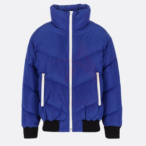 Veste matelassée légère bleue pour homme, col haut coupe-vent, fermeture à glissière complète, coupe-vent confortable pour le printemps et l'hiver - Product Image 4