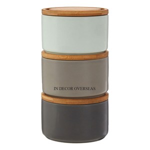 Boîte de rangement pour fruits secs et autres articles en métal de forme ronde avec couvercle supérieur en bois couleur et taille personnalisées disponibles - Product Image 1