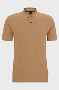 T-shirt polo à manches courtes coupe ajustée pour homme haut d'été respirant en coton avec motif doux et solide coupe confortable - Product Image 5