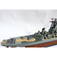 Modèle de navire de guerre en bois artisanal USS NEW JERSEY (BB-62) pour la décoration et l'exposition, accessoire de jouet gonflable réaliste