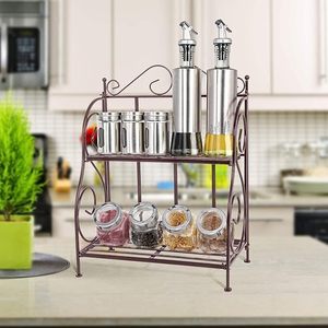 Durable Glass & Metal Spice <b>Rack</b> for Efficient <b>Storage</b> Chic Glass and Metal Spice <b>Rack</b> with Easy Access Design - Product Image 2
