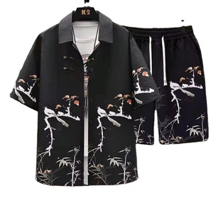 Ensemble décontracté et ample pour homme - Vêtements de plage d'été - Ensemble chemise et short en coton 2 pièces pour homme - Fabricant de vêtements d'été - Product Image 1