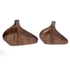 Floreros decorativos de cobre con acabado de tendencia para el hogar, florero de Metal, suministros decorativos para interiores, maceta y maceta - Product Image 2