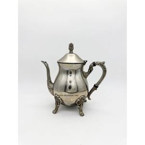 Fabricant de Dallah arabe d'Inde, cafetière en métal personnalisée faite à la main, finition argentée élégante, théières en laiton antique, style arabe - Product Image 6