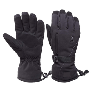 Guantes de Esquí Cálidos de Invierno para Hombre con Puño Elástico, Forro de Punto Suave, Cuero y Poliéster con Calefacción para Clima Frío, Guantes Calefactables - Product Image 1