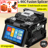 Signal Fire Otomatik L-90C Optik Fiber Kaynak Makinesi OPM/VFL 5 İnç Dokunmatik Ekran 10 Dil Desteği 6 Motorlu Fiber Optik Füzyon
