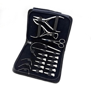 Wholesale Gold Hair Extension tools Set featuring 7 Inch Flat Bead Crimper Removal Tool Wire Loop <b>Hook</b> Sectioning <b>Clips</b> Set - Product Image 3