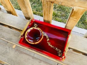 ชุดถาดกลิ้งเรซินแบบมีด้ามจับชุดถาดกลิ้งทำจากเรซินหินอ่อนแบบกำหนดเองชุดจับคู่ถาดรองเถ้า - Product Image 4