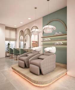 Espejo de Salón Moderno de Madera Ajustable, Ecológico, Portátil y Versátil, Lavabo para Lavado de Cabello, Estaciones de Belleza/Barbería para Exteriores - Product Image 3