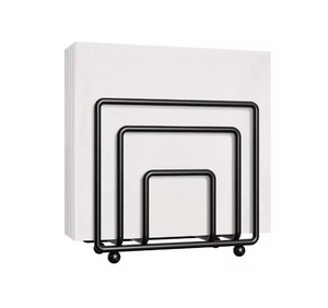 ที่ใส่กระดาษทิชชู่เหล็กเคลือบสีดำสำหรับจัดแสดงอาหารที่บ้านนักออกแบบงานฝีมือ - Product Image 1